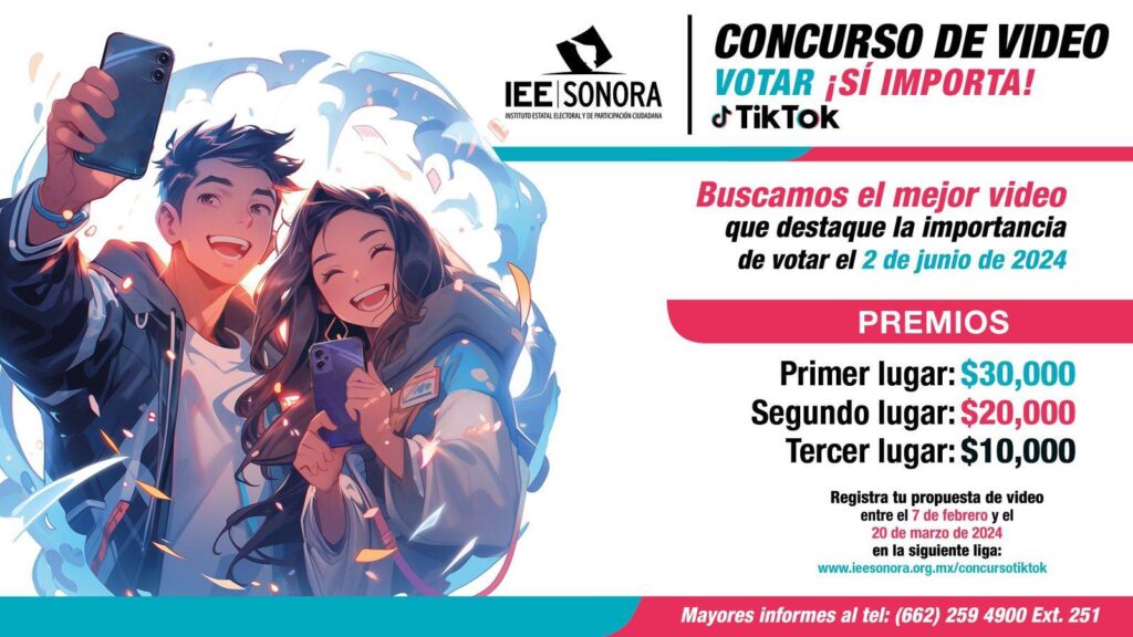 Para fomentar la participación electoral en jóvenes, lanzan concurso para TikTok “votar sí importa”, el cual busca que salgan a las urnas el 2 de junio